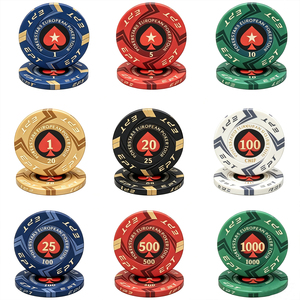 Fichas de Póker de Calidad de Casino, de ABS, Arcilla y Cerámica, Disponibles con Impresión Personalizada, para Texas Hold'em y Blackjack - Product Image 1