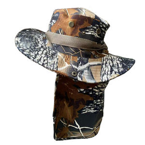 Cappello di protezione solare da pesca mimetico per esterni per uomo donna protezione collo e protezione UV 100% in poliestere - Product Image 1