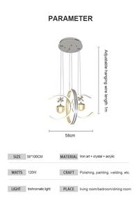 Lámpara Colgante LED Moderna con Atenuación CC3, Diseño Geométrico Circular, para Sala de Estar, Comedor, Restaurante, Villa - Product Image 6