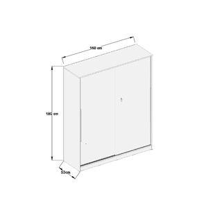 Armario Moderno Zambak con 2 Cajones y 11 Estantes, Puerta Corredera, Convertible en Guardarropa, para Espacios Pequeños, Práctico para Talleres - Product Image 3