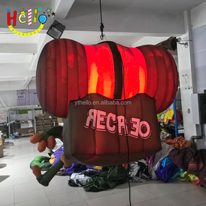 Tùy chỉnh Led phim hoạt hình Inflatable đi du lịch ếch với ba lô và ngọn đuốc - Product Image 4
