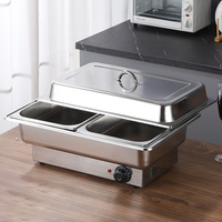 Ensemble de plats chauffants électriques rectangulaires LIYUNDA, ensemble de bain-marie en acier inoxydable pour la restauration hôtelière et la restauration en restaurant