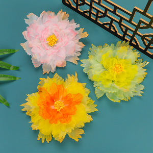 Corona de Pelo Hanfu Hecha a Mano de Lujo, Organza con Gran Peonía, Tocado de Novia de la Dinastía Tang para <span class=keywords><strong>Mujer</strong></span> - Product Image 3