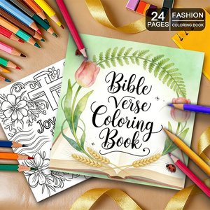 Carnet de coloriage en gros avec versets bibliques, personnalisé pour adultes et enfants, cadeau pour les groupes d'église, femmes, adolescents, dévotion personnelle - Product Image 2