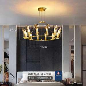 โคมไฟระย้าคริสตัลหรูหราสไตล์โพสต์โมเดิร์น โครงสร้างทองแดงทั้งหมด ดีไซน์เรียบง่าย สง่างาม และสร้างสรรค์ สำหรับใช้ในบ้าน ห้องรับประทานอาหาร และห้องนั่งเล่น - Product Image 3