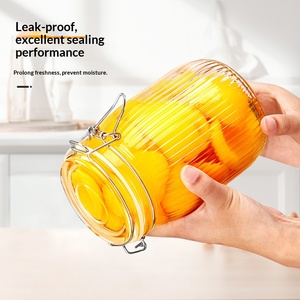 ขวดแก้วใสปากกว้างแบบมีฝาปิดสนิทสำหรับเก็บของในครัว ใช้สำหรับดองผัก แยม และถนอมอาหาร - Product Image 2