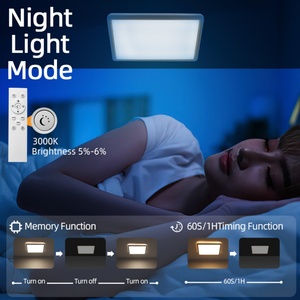Modern Ultra-Thin IP33 LED Square <b>Ceiling</b> <b>Light</b> Dimmable Minimalist Night Lighting Fixture with <b>Remote</b> <b>Control</b> - Product Image 2