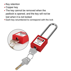 <span class=keywords><strong>Candado</strong></span> de seguridad industrial de 76 mm con grillete de acero, llave maestra, bloqueo y etiquetado, de nylon compuesto de color personalizado, con llave igualada - Product Image 3