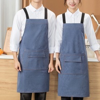 Tablier de cuisine personnalisé avec logo brodé, tablier de chef en toile de denim avec poches