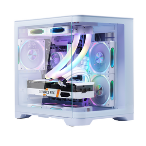 LY meilleure vente OEM Verre incurvé Full View <span class=keywords><strong>PC</strong></span> <span class=keywords><strong>Gamer</strong></span> Cabinet Support ARGB Fan ATX/MATX Cube verre trempé <span class=keywords><strong>PC</strong></span> <span class=keywords><strong>Gamer</strong></span> Case - Product Image 6