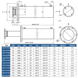 Cilindro Hidráulico de 60T, Empuje de 60 Toneladas, Presión de Trabajo de 20 MPa, Suministro Directo de Fábrica, Brida Superior Personalizable, Directo de Fábrica - Product Image 1