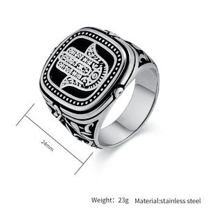 ZhenChen Bijoux Asie de l'Ouest Afrique du Nord Rétro Fatima Main Bague en Acier Inoxydable <span class=keywords><strong>Garde</strong></span> du <span class=keywords><strong>Corps</strong></span> Traditionnel Accessoires pour Hommes - Product Image 5