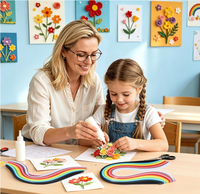 Kits de bandes de papier multicolores pour quilling, ondulation lisse, convient aux débutants, fabrication de cartes, fleurs en papier, cadeaux faits main