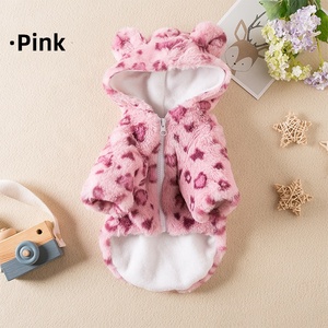 Cálido espesar suave gato perro pijamas estampado de leopardo lindo cremallera con capucha abrigo chaqueta invierno mascota abrigo ropa - Product Image 6