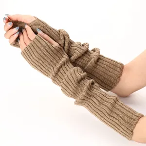 Mitaines sans doigts pour femmes, chauffe-bras d'hiver, manchons tricotés doux et décontractés pour filles, style gothique punk - Product Image 5