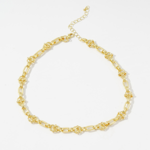 Senso del design di vendita caldo indipendentemente dal genere collana in acciaio inossidabile placcato oro 18k - Product Image 4