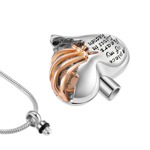 Collier Pendentif Cœur « Une Partie de <span class=keywords><strong>Mon</strong></span> Cœur Vivrait dans le Ciel » pour Cendres d'Animaux de Compagnie, Urne Commémorative, Bijou Souvenir pour la Famille - Product Image 3
