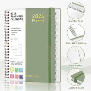 Agenda Personalizada 2026 de Cuero PU A5 con 6 Anillas, Planificador Semanal y Mensual, Calendario Académico, Cuaderno Espiral <span class=keywords><strong>para</strong></span> la Escuela y la Oficina - Product Image 4