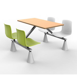 Ensemble de table à manger WL300-06, structure métallique, finition PVC, pour restaurants, écoles, cantines, usage commercial - Product Image 1