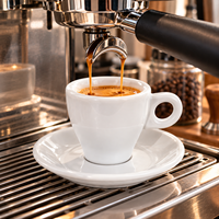 Ensemble tasse et soucoupe à expresso en céramique rose classique, écologique, 250 ml, pour expresso, cappuccino, latte, thé, maison, cuisine