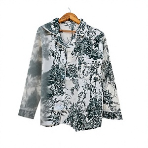 Floral Print Men's Long Sleeve <b>Pajama</b> <b>Set</b> 100% Cotton Satin Fabric Casual Sleepwear Spring Season Woven Pattern gift for her - Product Image 6