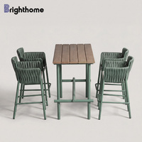 Ensemble de mobilier d'extérieur Brighthome en aluminium, chaise haute pour patio, jardin, restaurant, bar, salle à manger