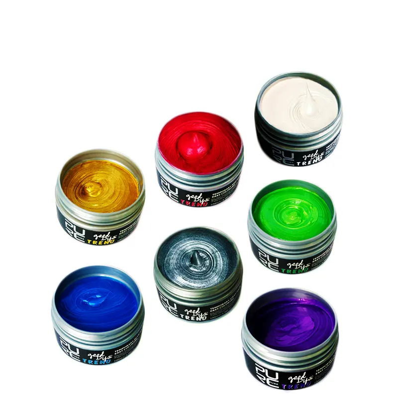 Wholesale Private Label Organic Hair Styling Wax Dye Colour Temporary Hair Color Wax For Men