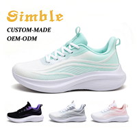 Chaussures décontractées pour femmes, style baskets, respirantes, souples, en tissu tissé, pour la marche en plein air