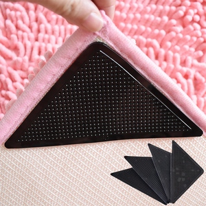 4PCs Anti Skid Corners Pads Reusable Rug Grippers Non Patch Mat Triangle Washable Carpet Grip Adhesive Stopper Tape <b>Sticker</b> - Product Image 3
