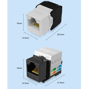 เอนแมน RJ45 Cat5E Cat6 ขั้วต่อเคาน์เตอร์แบบเจาะรู สีขาว ไม่มีฉนวน โมดูลอีเธอร์เน็ต <span class=keywords><strong>KU8</strong></span> ตัวเรือนพีซี - Product Image 4