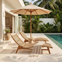 Chaise longue en osier tressé à la main, lit de repos d'extérieur, chaise longue inclinable pour piscine, jardin, plage