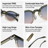 Lunettes de soleil Sunray TR90 carrées polarisées UV400 avec verres dégradés noir-brun, style rétro vintage classique élégant pour hommes et femmes