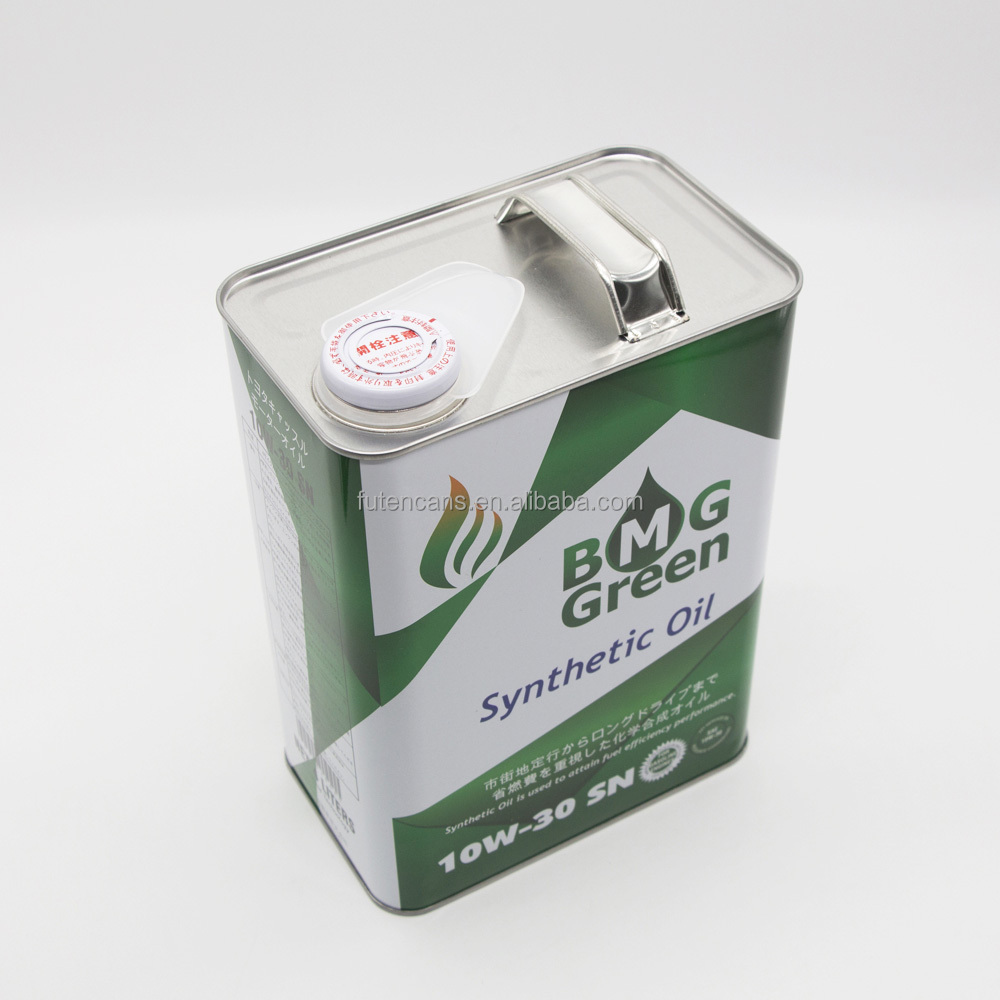 Customized 4L printed tin can square tin motor oil container for engine oil packaging