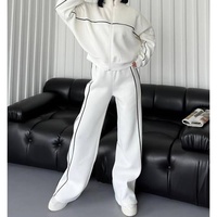 Ensemble décontracté personnalisé pour femme, cardigan à manches longues et col rabattu, sweat-shirt uni avec dentelle, pantalon 2 pièces en polyester/coton – Vente en gros
