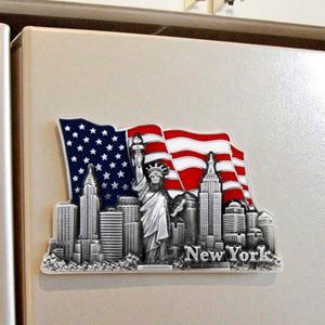 Aimant de réfrigérateur personnalisé OEM 3D avec l'image de la silhouette de New York, aimant de réfrigérateur en métal avec lettres mignonnes, souvenir de voyage, cadeau - Product Image 2
