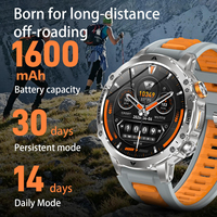Montre connectée d'extérieur AK125 en promotion usine, étanche IP68 pour appels, écran IPS 1,7'', lampe torche, autonomie de 5 jours, boussole sportive, SDK