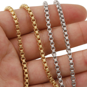 Cadena de acero inoxidable chapada en oro genuino de 3/4 mm de ancho para la fabricación de collares, componentes para joyería. - Product Image 2