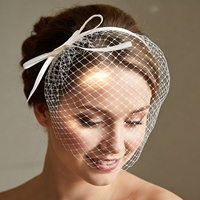 Voile de mariée court en satin élégant YouLaPan, voile en maille européen américain pour les fêtes de mariage MA23