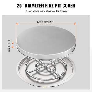 DB Wholesale 20\" Portable <b>Fire</b> <b>Pit</b> Cover <b>Lid</b> <b>with</b> Easy-Opening Outdoor Wood Stainless Steel Spark Screen for Patio Use - Product Image 4