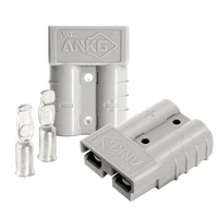 Connecteur d'alimentation 50A 600V 2 pôles, connecteur de batterie gris, prise à déconnexion rapide à courant élevé pour réparation de câble CC