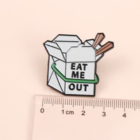Pin Esmaltado de Humor Adulto con Diseño de Caja de Comida para Llevar, Broche de Humor Adulto