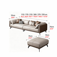 Canapé d'angle moderne en cuir italien, convertible en lit, avec éponge haute densité et base en acier inoxydable de luxe pour la maison et le bureau