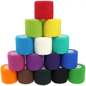 7.5cm Veterinar Non Woven Cohesive Bandage Elastic Cohesive Pet Sport Bandage