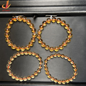 Pulsera citrina 7A de alta calidad, pulsera con chip de cristal, pulsera de piedra natural - Product Image 5