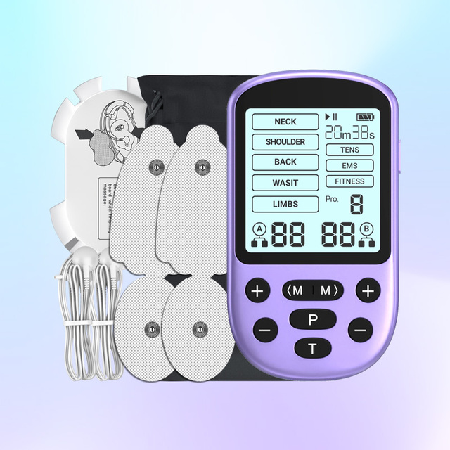 Portable Handheld Medium Frequency TENS Massager Electric Muscle Stimulator 24 Modes Dual Channel Back/Shoulder/Neck Pain