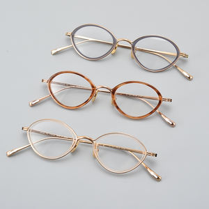 ชุดราชวงศ์ผงทองแห่งฤดูใบไม้ร่วงเพลงความงามกรอบแว่นสายตาสั้นทำจากไทเทเนียมแท้เรียบง่ายกรอบตาแมวอันตรายความงามที่งดงาม - Product Image 2