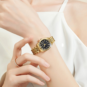 LIEBIG L1080 Oro <span class=keywords><strong>Nero</strong></span> Lussuoso <span class=keywords><strong>Orologio</strong></span> da Polso da <span class=keywords><strong>Donna</strong></span> in Acciaio Inossidabile Moda Resistente all'Acqua <span class=keywords><strong>Orologio</strong></span> al Quarzo con Data e Diamanti - Product Image 2