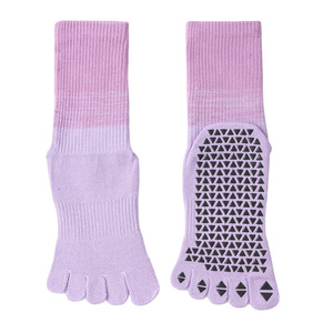 Spring/Summer Tie-Dye Color Blocking 3D Dot Adhesive Yoga <b>Socks</b> Gradient Color Five-Finger Split <b>Toe</b> Non-Slip Pilates Sports - Product Image 5