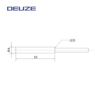 Capteur de Proximité Cylindrique Universel ICB4.0VB0.8P2 10-30V DC NPN/PNP D4, Design Cylindrique, Plage de Détection 0.8mm, IP67, 3 Fils, Acier Inoxydable