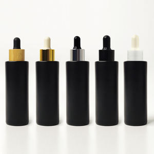 Матовый черный 1 унция 2 унции уникальная пустая стеклянная бутылка капельницы с золотой крышкой для масла для волос и упаковки масла для тела - Product Image 4